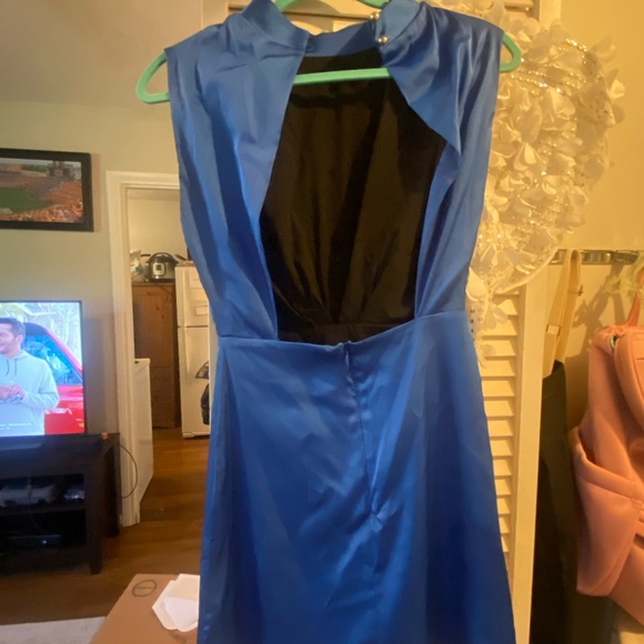 Hemline Cobalt Blue Cocktail Dress - Picture 6 of 6